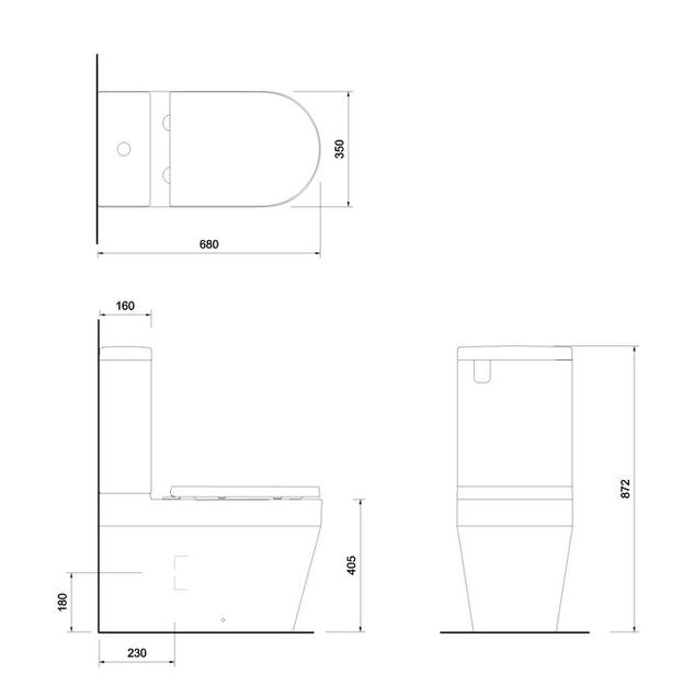 Stadium Close Coupled Round Pan & Seat - White Gloss