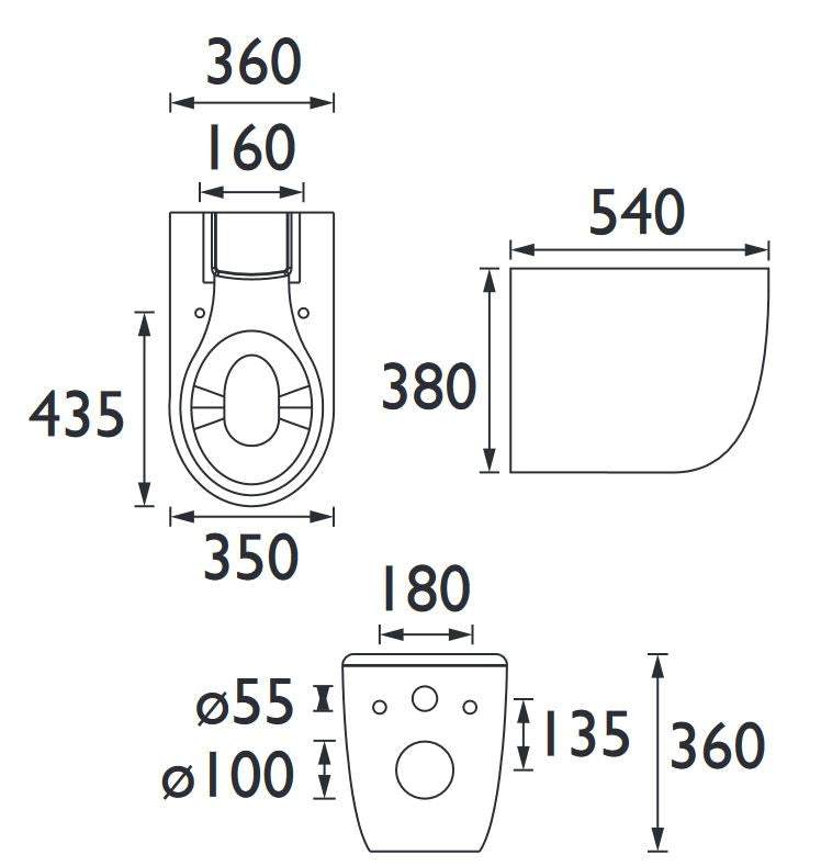 Stamford Rimless Close Coupled Pan - White Gloss Finish