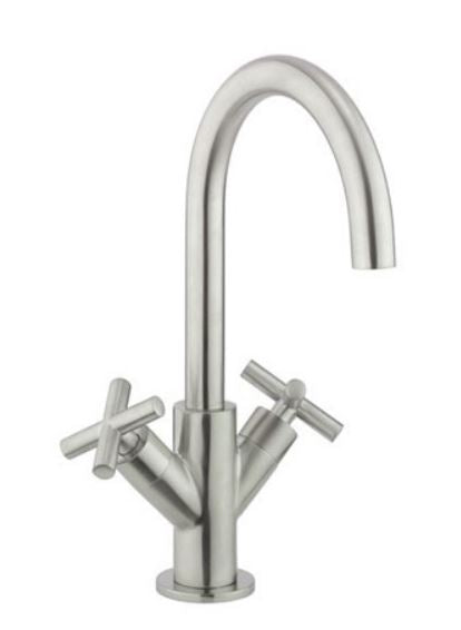 Crosswater MPRO Basin Monobloc Mixer Brushed Stainless Steel Effect