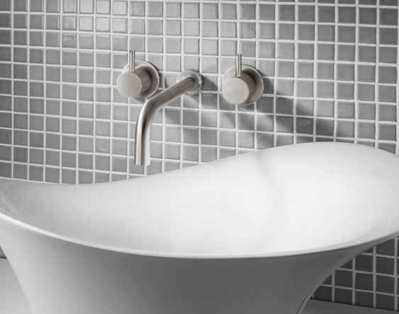 Crosswater MPRO Wall Mounted Basin Mixer Brushed Stainless Steel