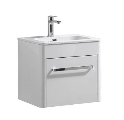 Essentials Suburb 500mm x 395mm Single Drawer Mounted Cabinet White Gloss