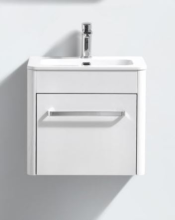 Essentials Suburb 500mm x 395mm Single Drawer Mounted Cabinet White Gloss