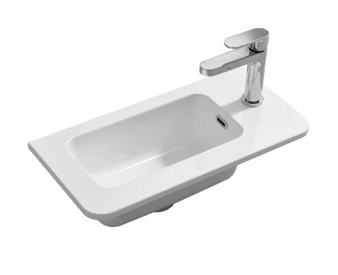 Essentials Suburb 510mm x 255mm Basin One Tap Hole White