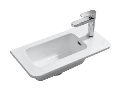 Essentials Suburb 510mm x 255mm Basin One Tap Hole White