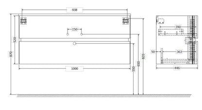 Crosswater Svelte 100 Unit American Walnut