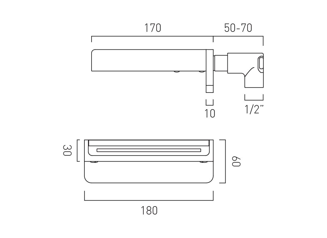 VADO Synergie Wall Mounted Waterfall Bath Spout