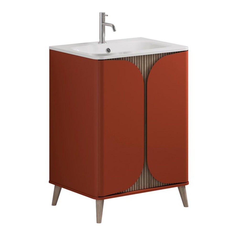 Crosswater Tambour 600mm Floor Standing Vanity With Doors with 1TH Basin