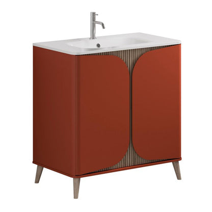 Crosswater Tambour 800mm Floor Standing Vanity With Doors with 1TH Basin