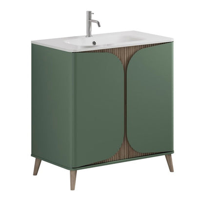 Crosswater Tambour 800mm Floor Standing Vanity With Doors with 1TH Basin