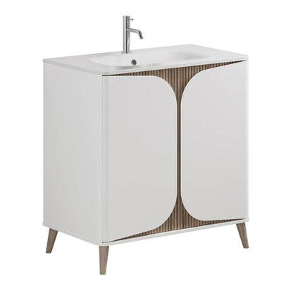 Crosswater Tambour 800mm Floor Standing Vanity With Doors with 1TH Basin