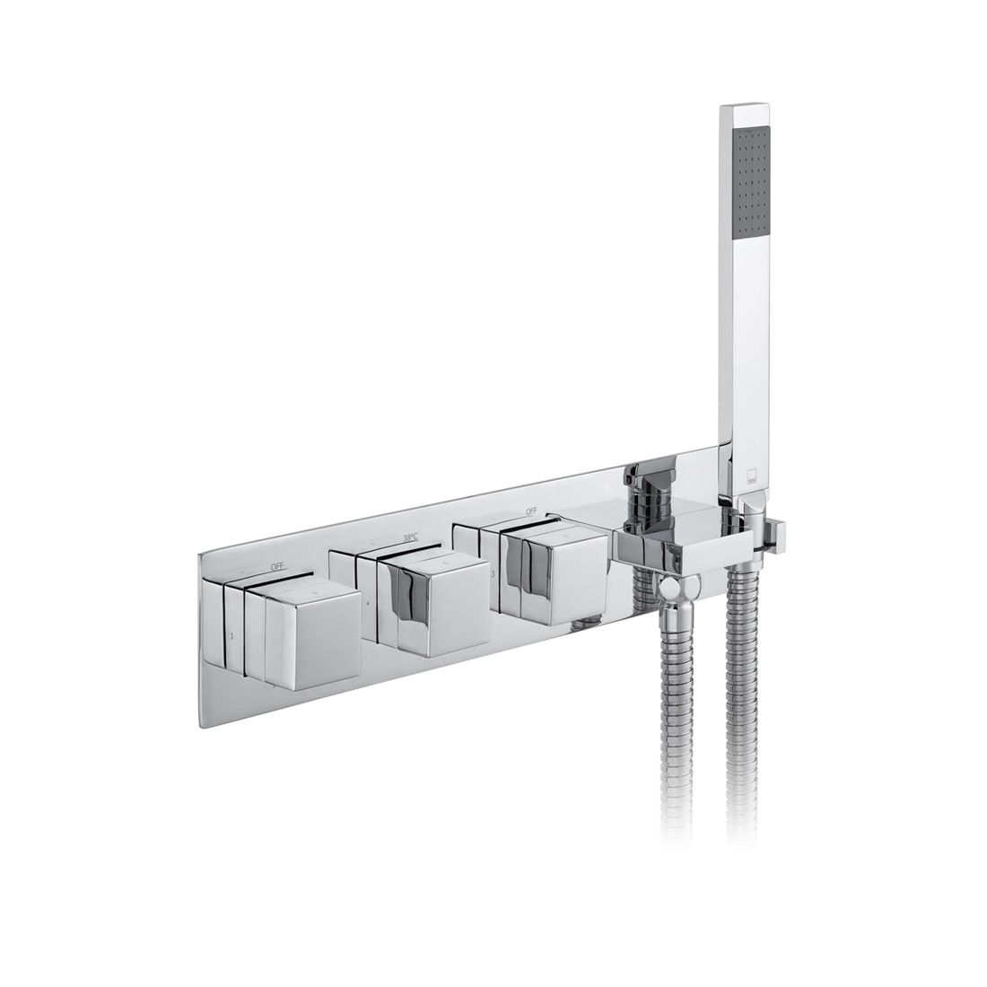 VADO Tablet iO Notion 3 Outlet Thermostatic Valve w/All-Flow + Integrated Mini Kit