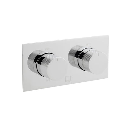 VADO Tablet Knurled Accents 2-Outlet Thermostatic Shower Valve