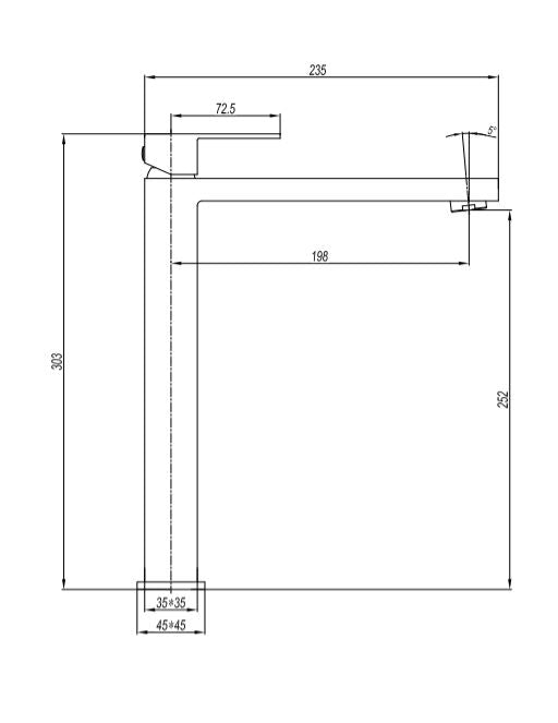 Crosswater Essential Verge Tall Basin Monobloc Mixer Chrome