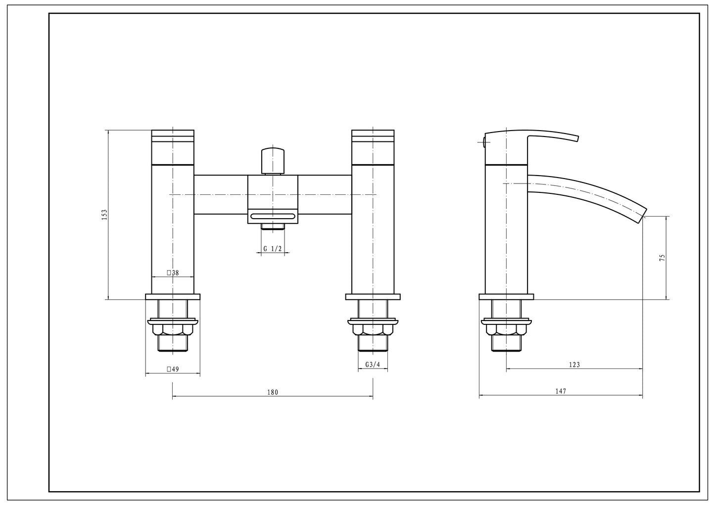 SW6 Flair Bath Shower Mixer