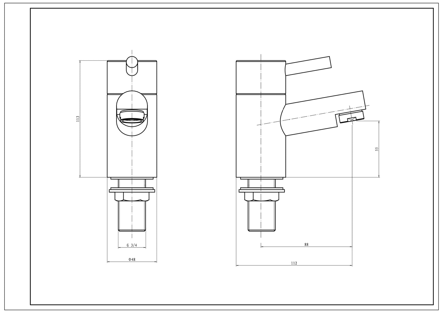 Modern Style SW6 Plan Bath Taps 2 Tap Holes in Chrome Finish