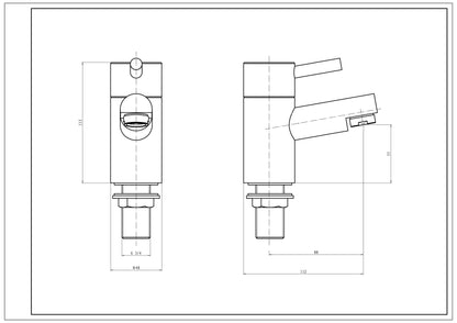 Modern Style SW6 Plan Bath Taps 2 Tap Holes in Chrome Finish