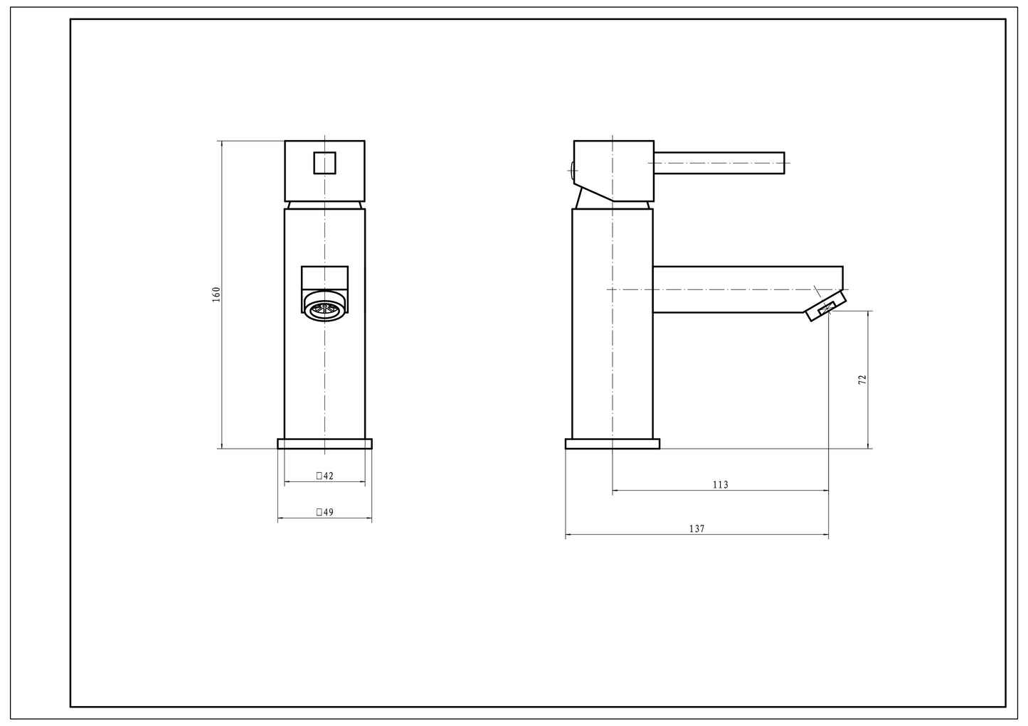 SW6 Pure mono Basin Mixer with Click Waste