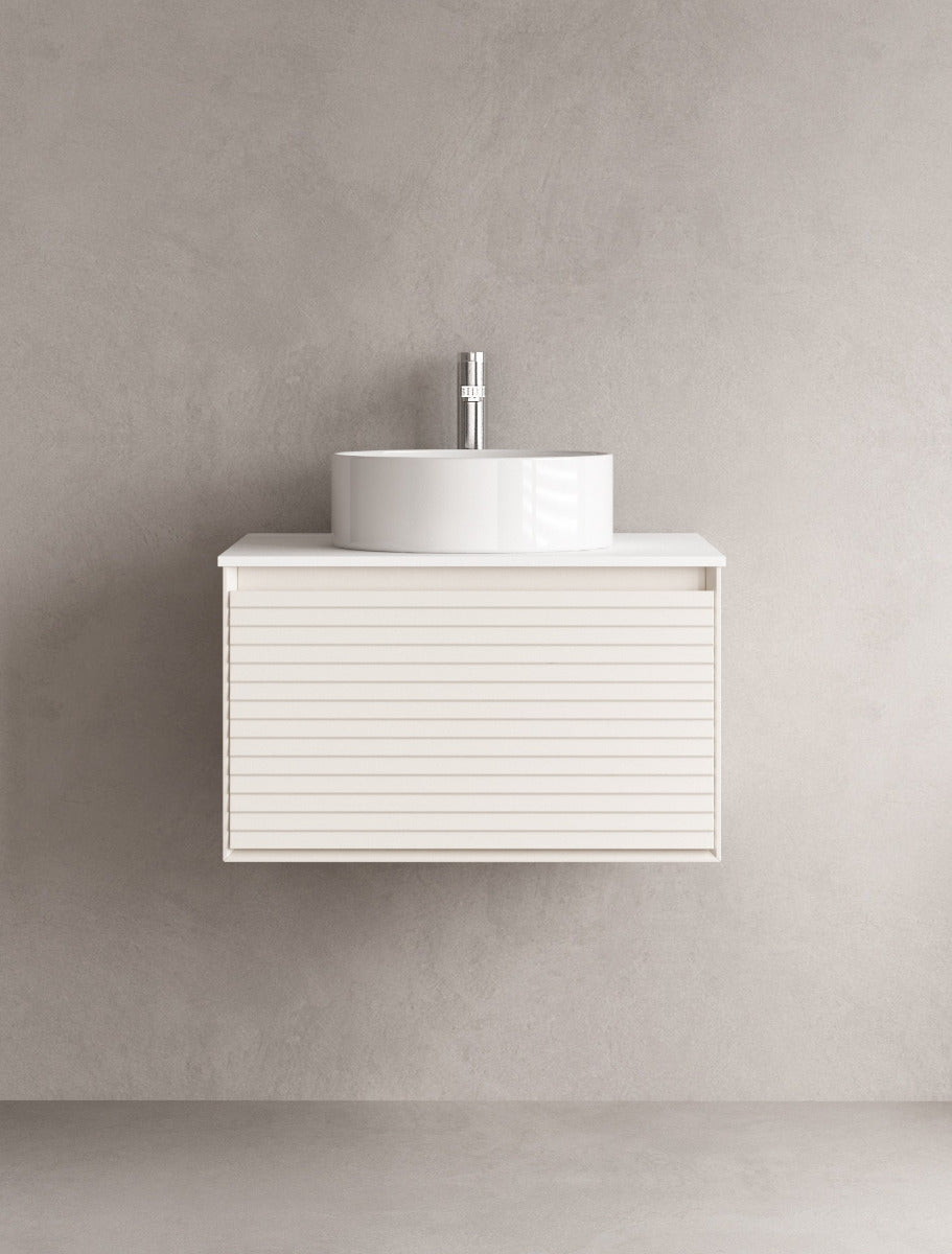 LUXE81 Tasman 600 Beige Cabinet With Countertop and Matte Basin