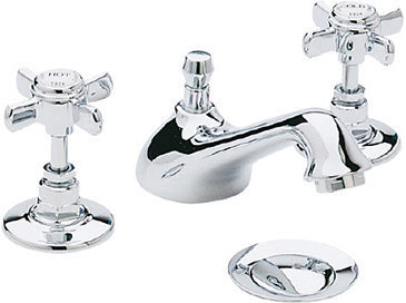 Heritage Dawlish 3 Tap Hole Basin Mixer w/ Pop Up Waste