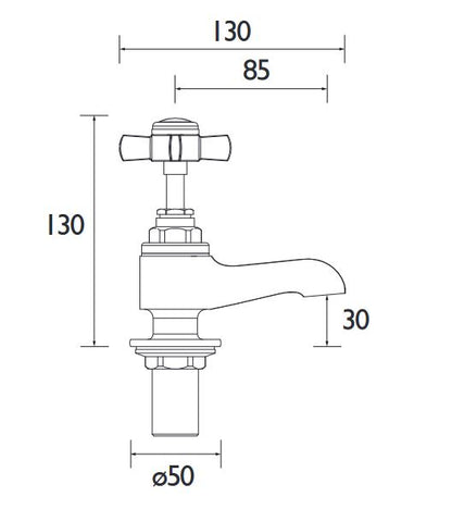 Dawlish Bath Pillar Taps Brushed Nickel