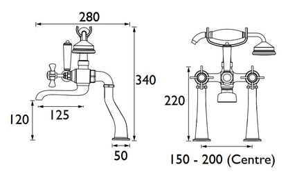 Dawlish Bath Shower Mixer Brushed Nickel