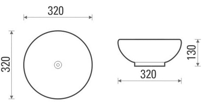 Saneux Austen 320 Round Countertop Basin - BathDisc