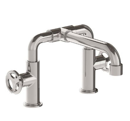 Lefroy Brooks Ten Ten Deck Mounted Bath Bridge Mixer With Handwheels - Chrome