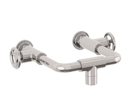 Lefroy Brooks Ten Ten Wall Mounted Bath Bridge Mixer With Handwheels - Chrome