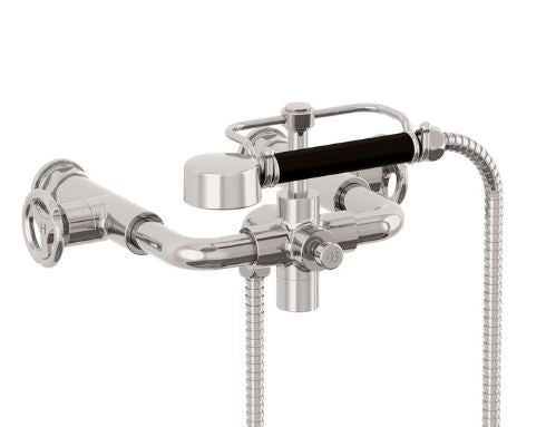 Lefroy Brooks Ten Ten Wall Mounted Bath Shower Mixer With Handwheels TH1161NK Silver Nickel