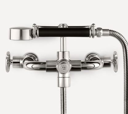Lefroy Brooks Ten Ten Wall Mounted Bath Shower Mixer With Handwheels TH1161CP Chrome