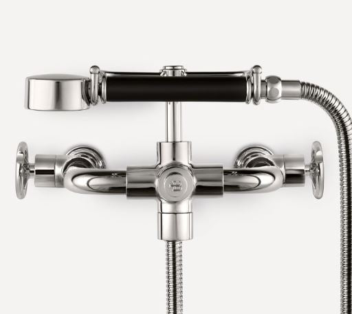 Lefroy Brooks Ten Ten Wall Mounted Bath Shower Mixer With Handwheels TH1161AG Antique Gold