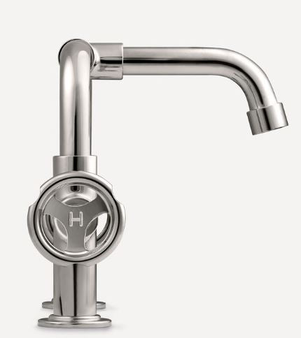 Lefroy Brooks Ten Ten Deck Mounted Basin Bridge Mixer With Handwheels - Chrome