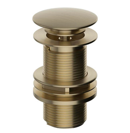 Push Button Basin Waste Unslotted Brushed Brass