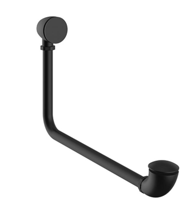 Exposed Push button Bath Waste Black