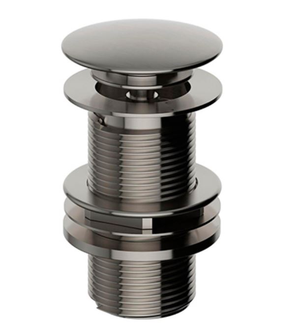 Push Button Basin Waste Unslotted Brushed Nickel