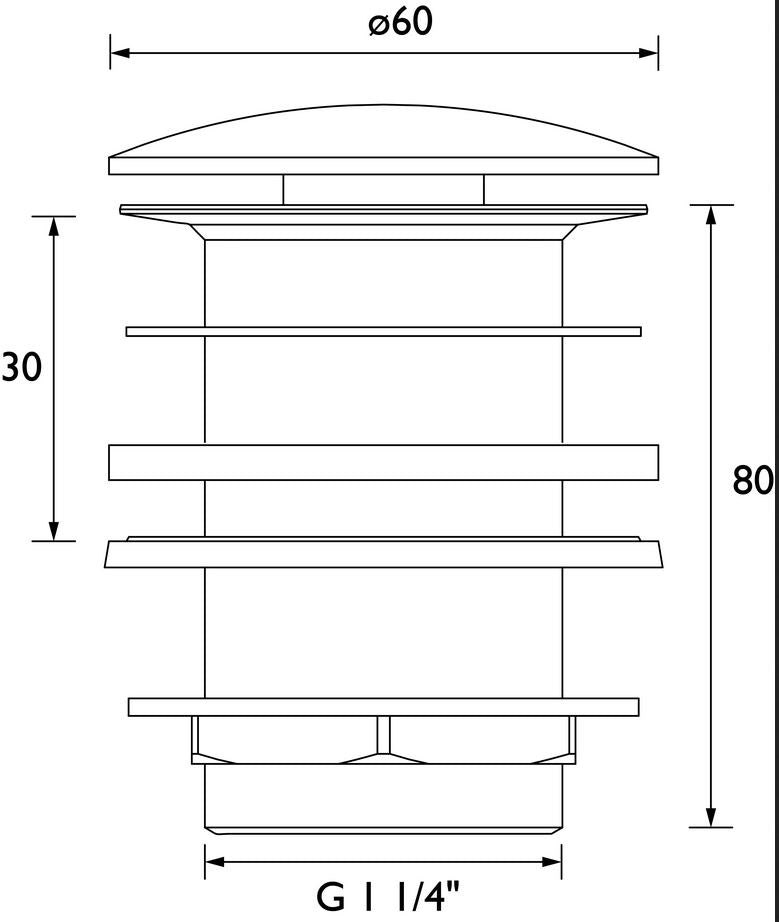 Push Button Basin Waste Black