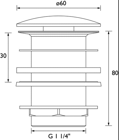 Push Button Basin Waste Black