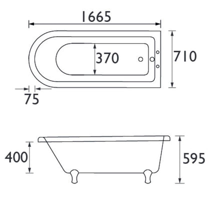 Tilbury Corner Freestanding Bath Right Hand
