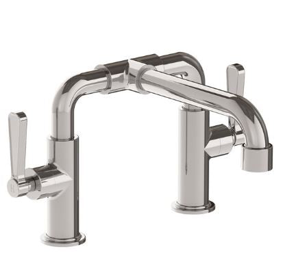 Lefroy Brooks Ten Ten Deck Mounted Bath Bridge Mixer With Levers - Antique Gold