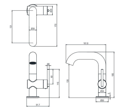 3one6 Side Lever Basin Mixer - Slate To Amp Up Your Space