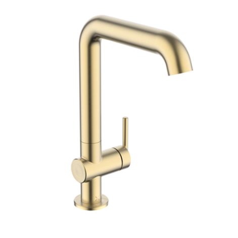 Crosswater 3ONE6 Side Lever Tall Basin Mixer Brushed Brass