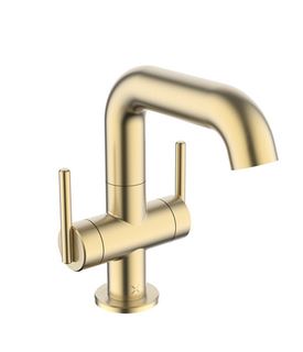 Crosswater 3one6 Twin Side Lever Basin Mixer - Brushed Brass Finish