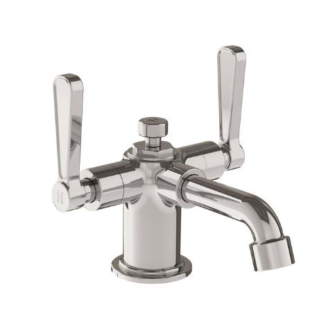 Lefroy Brooks Ten Ten Mono Basin Mixer With Levers - Silver Nickel