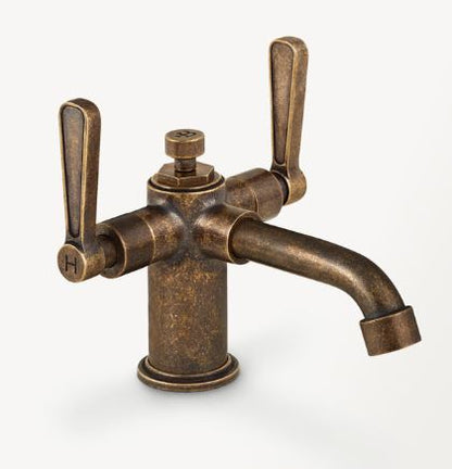 Lefroy Brooks Ten Ten Mono Basin Mixer With Levers - Antique Gold