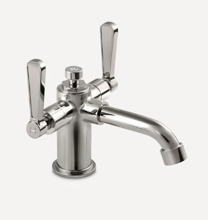 Lefroy Brooks Ten Ten Mono Basin Mixer With Levers - Silver Nickel
