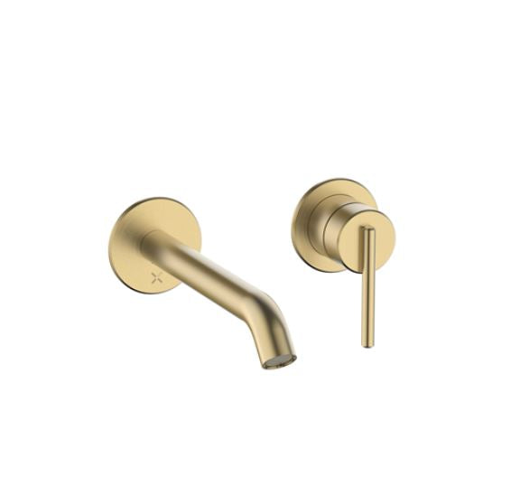 Crosswater 3ONE6 Lever 2 Hole Basin Set Brushed Brass