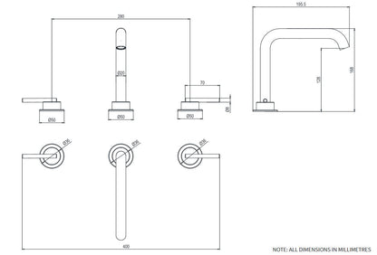 Crosswater 3ONE6 Lever Basin 3 Hole Set Deck Mounted Brushed Brass