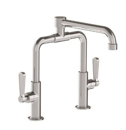 Lefroy Brooks Ten Ten Kitchen Bridge Mixer With Levers - Antique Gold