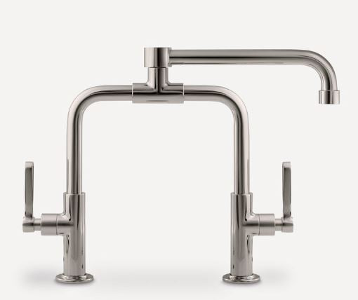 Lefroy Brooks Ten Ten Kitchen Bridge Mixer With Levers - Antique Gold