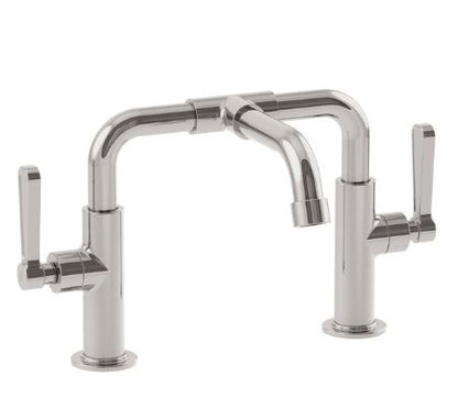 Lefroy Brooks Ten Ten Deck Mounted Basin Bridge Mixer With Levers - Antique Gold